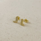Mini Cowgirl Boot Earrings -18k Gold Filled