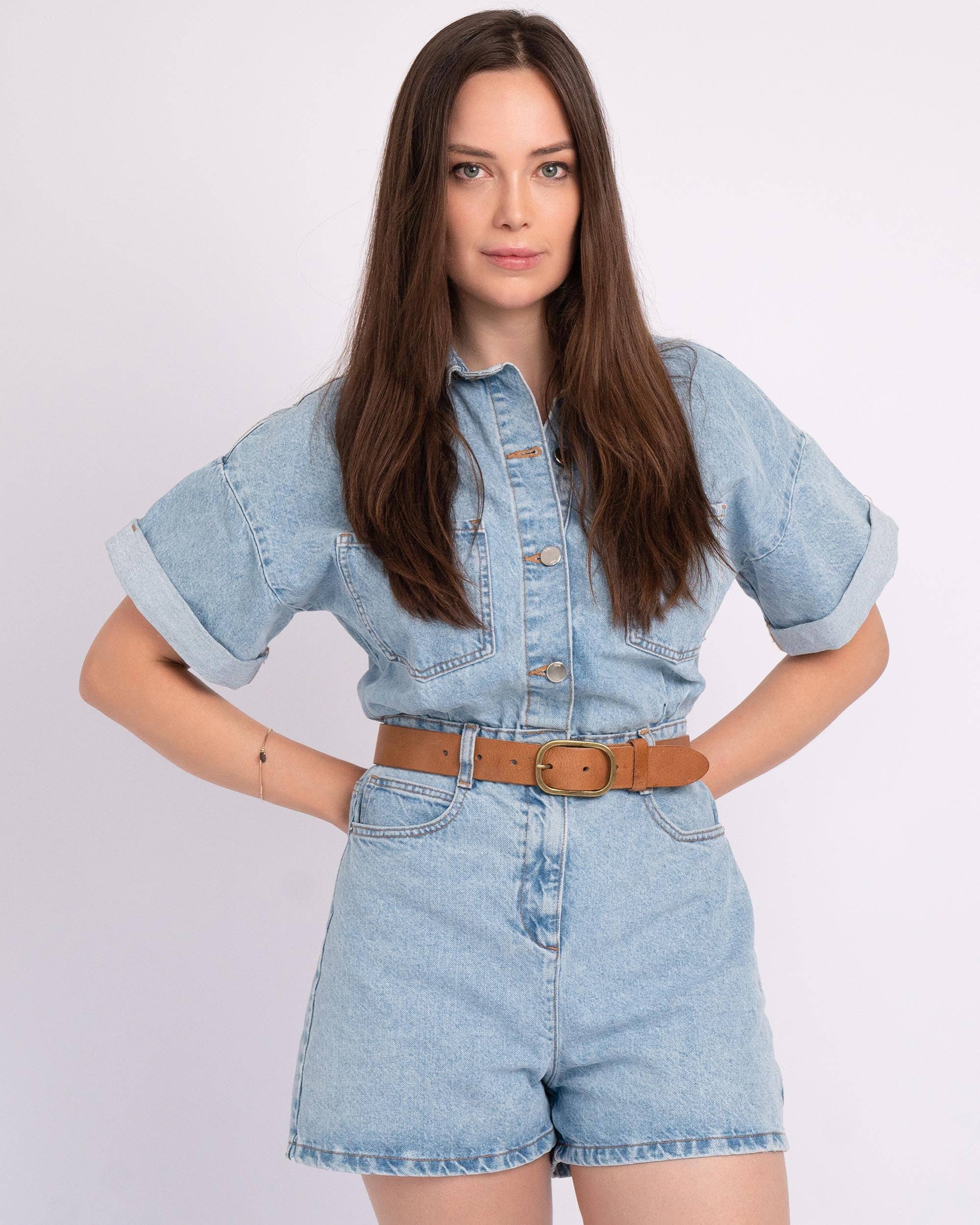 Marin Statement Buckle Leather Belt