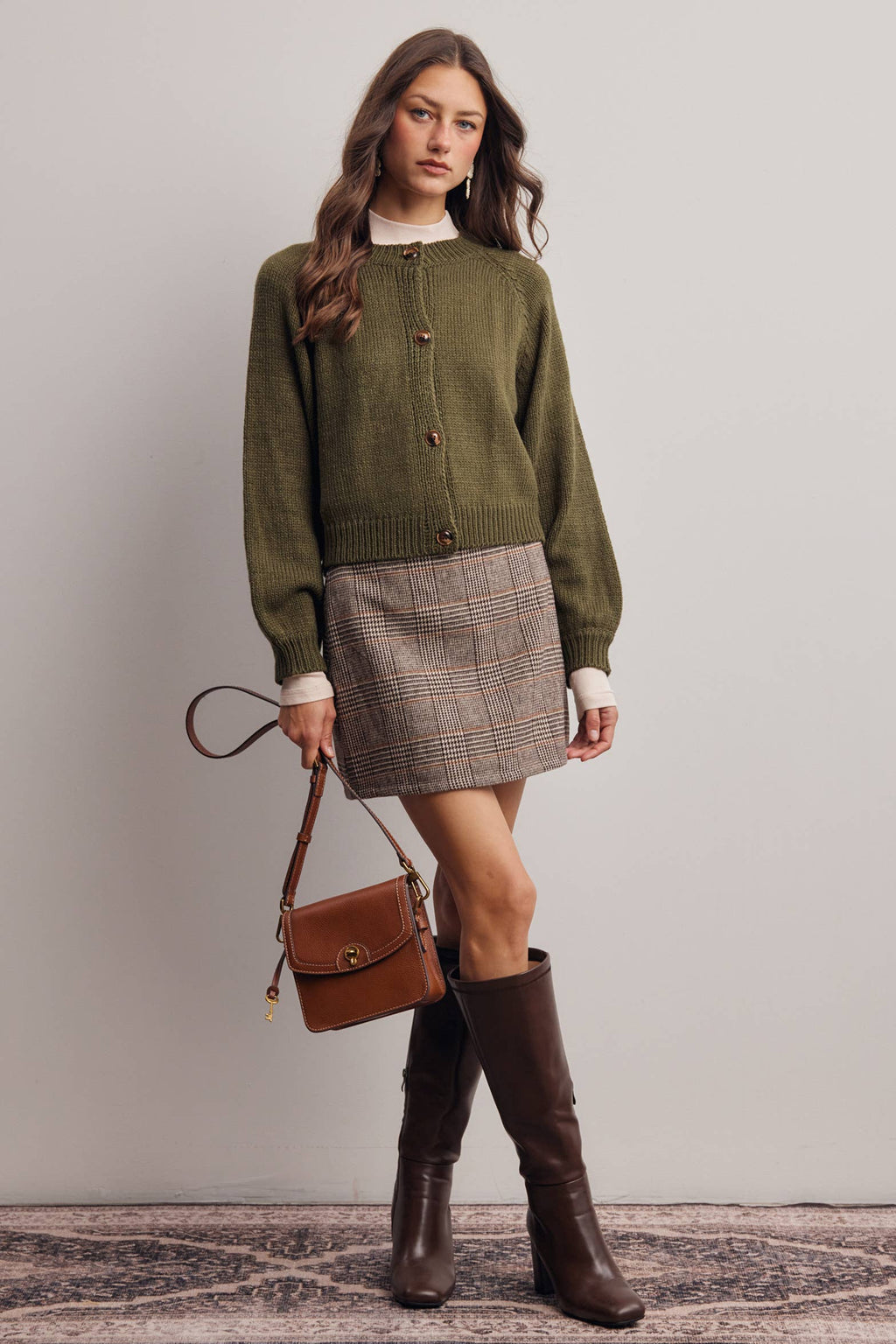 Classic Knit Button Front Cardigan