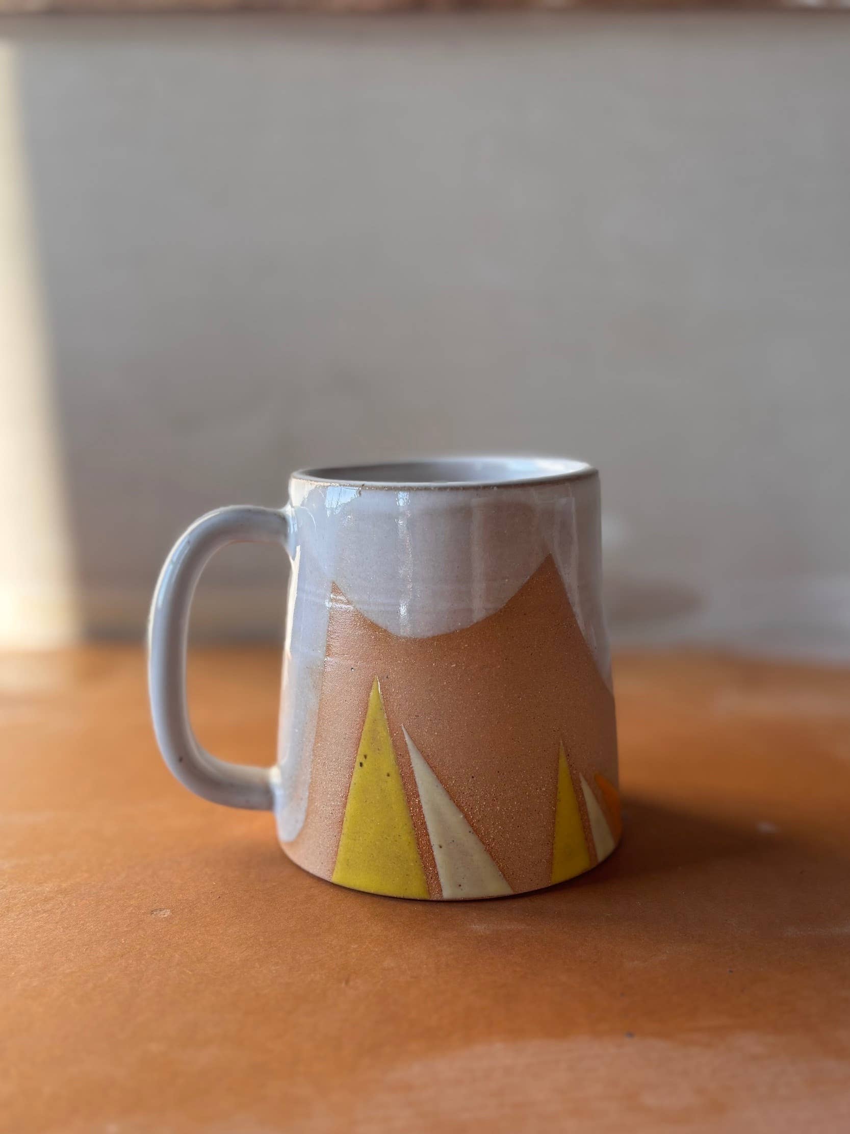 Triangles Geometric Mug Handmade Ceramic