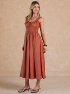 Ruffled Sweetheart Sleeveless Maxi Dress