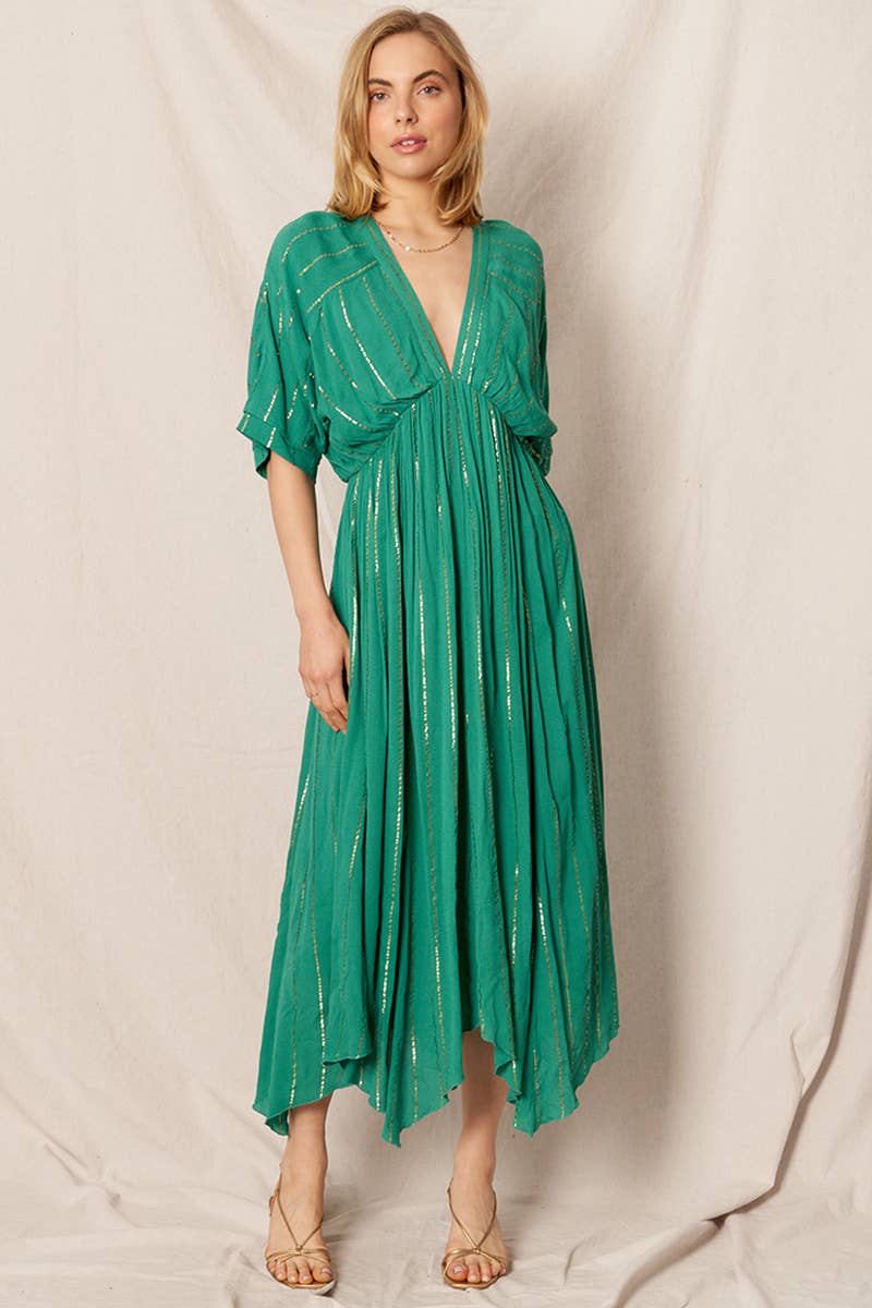 Striped Sequin Midi Dress