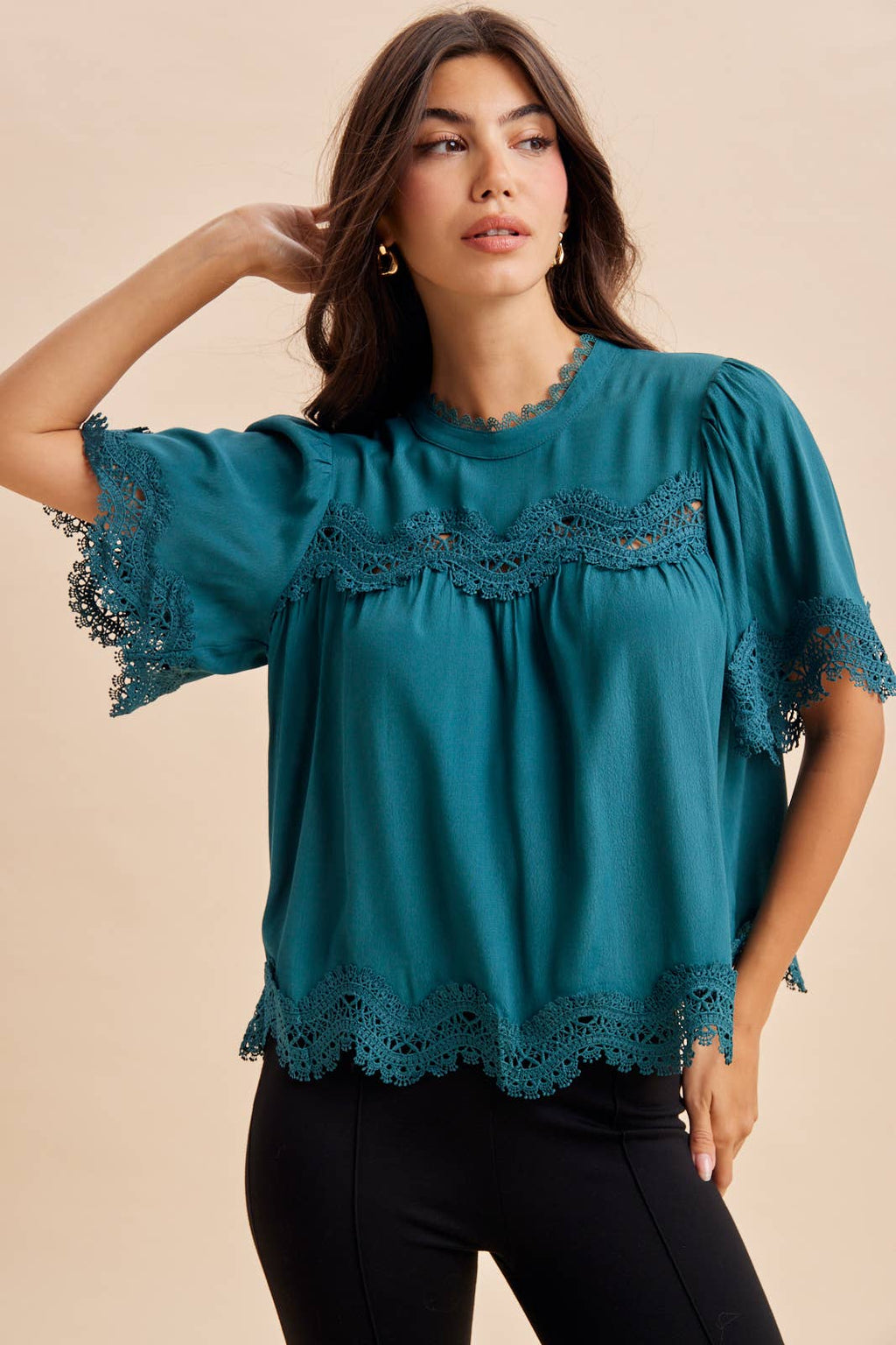 LACE TRIM TOP