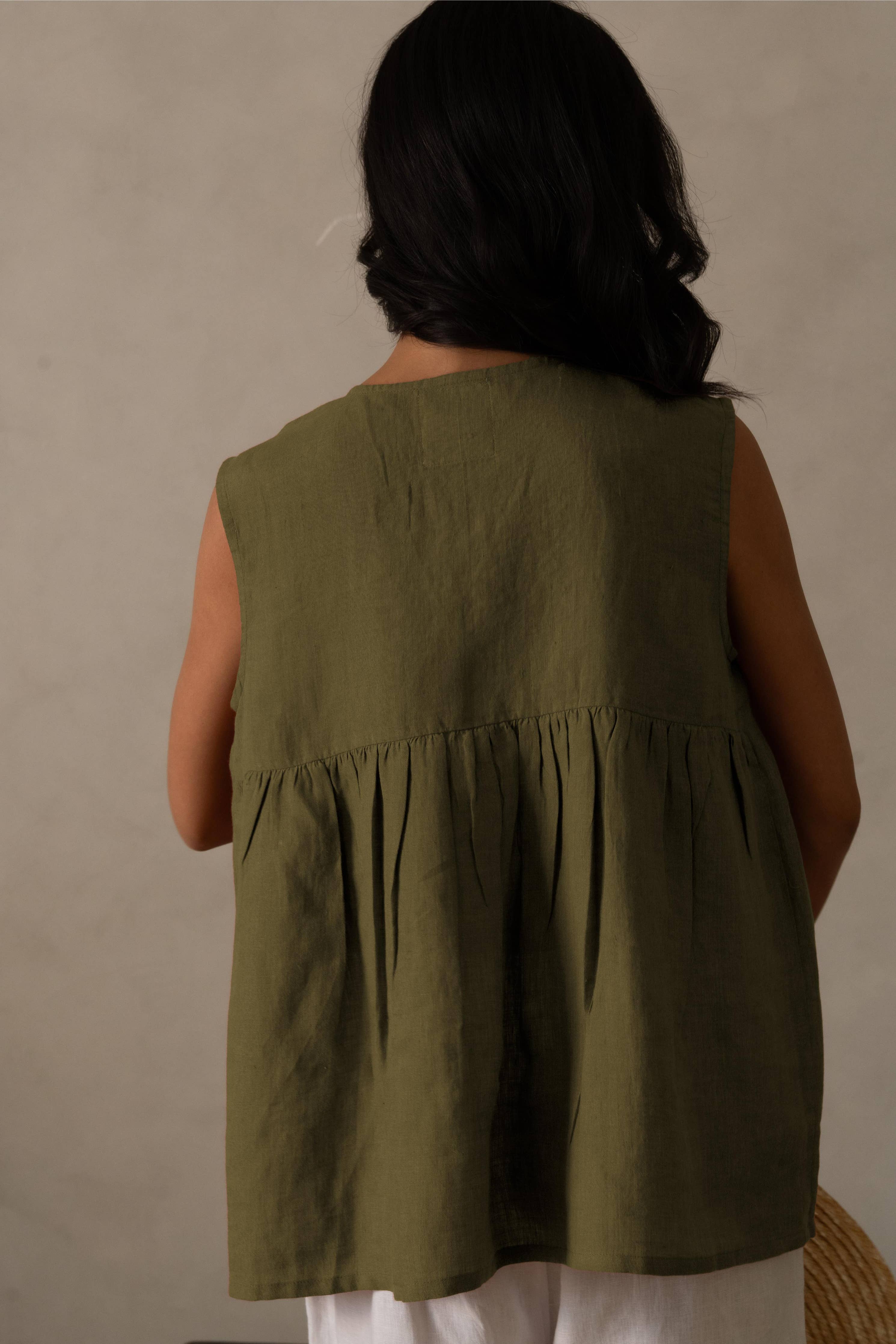 Linen Noir Top