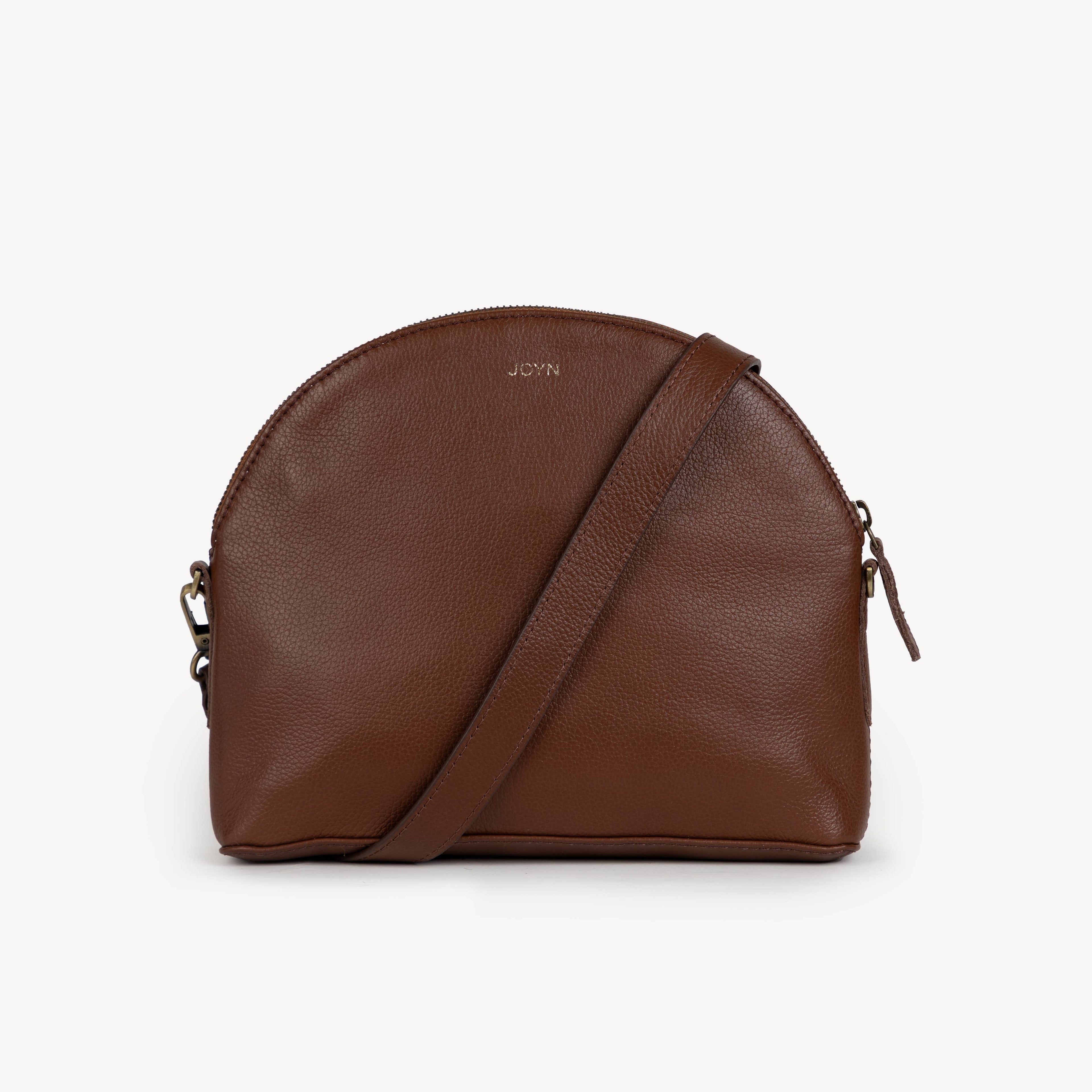 Pebbled Leather Halfmoon Crossbody - Vintage