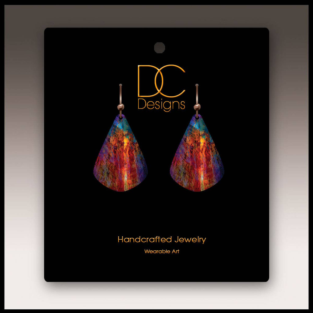 Canyon Rust Abstract Short Drop Handmade Earrings