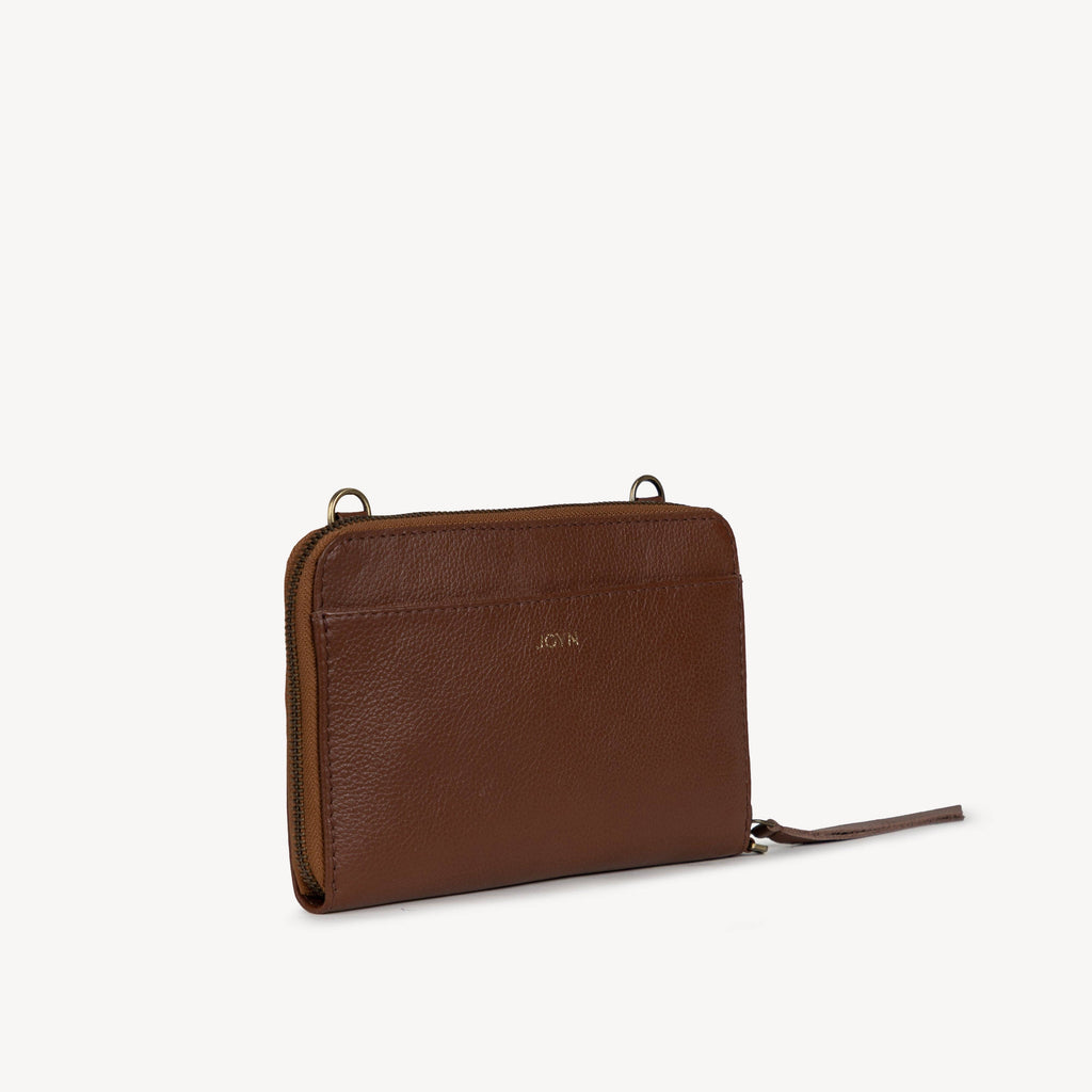 Pebbled Leather Crossbody Wallet - Vintage