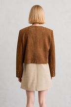 Timeless Suede Utility Cropped Jacket