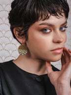 Beaded Handwoven Savoy Drop Earrings (Green)