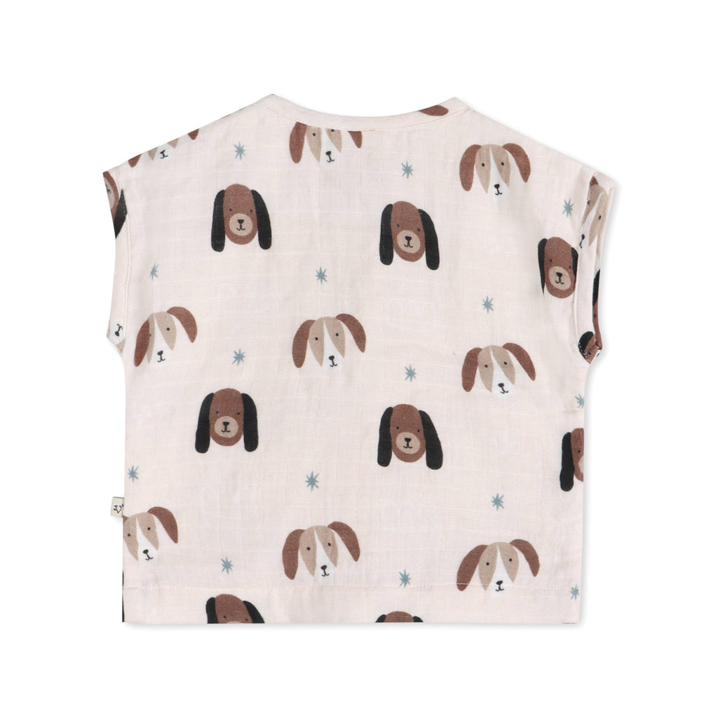 Doggies Baby Top + Shorts Set (Organic Muslin)