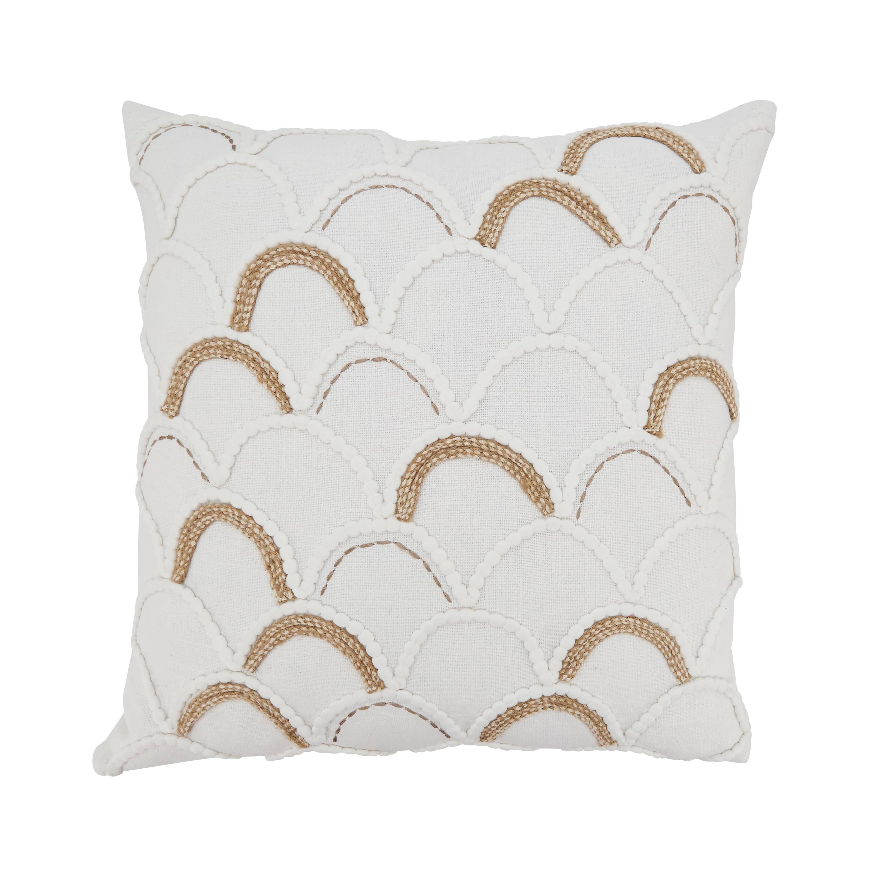 Shoreline Serenity Scallop Design Throw Pillow