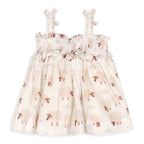 Sheep Baby Smocked Strap Dress+Bloomer Set (Organic Muslin)