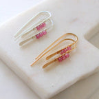 Gemstone Wrapped Petite Threader Earrings
