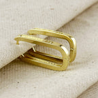 Slight Long Oblong CZ Hoop Earrings