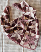 100% Silk Bandana Scarf - Patchwork Quilt Garden 23 Square