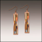 Guitar Fine Art Copper Showcase Rectangle Earrings