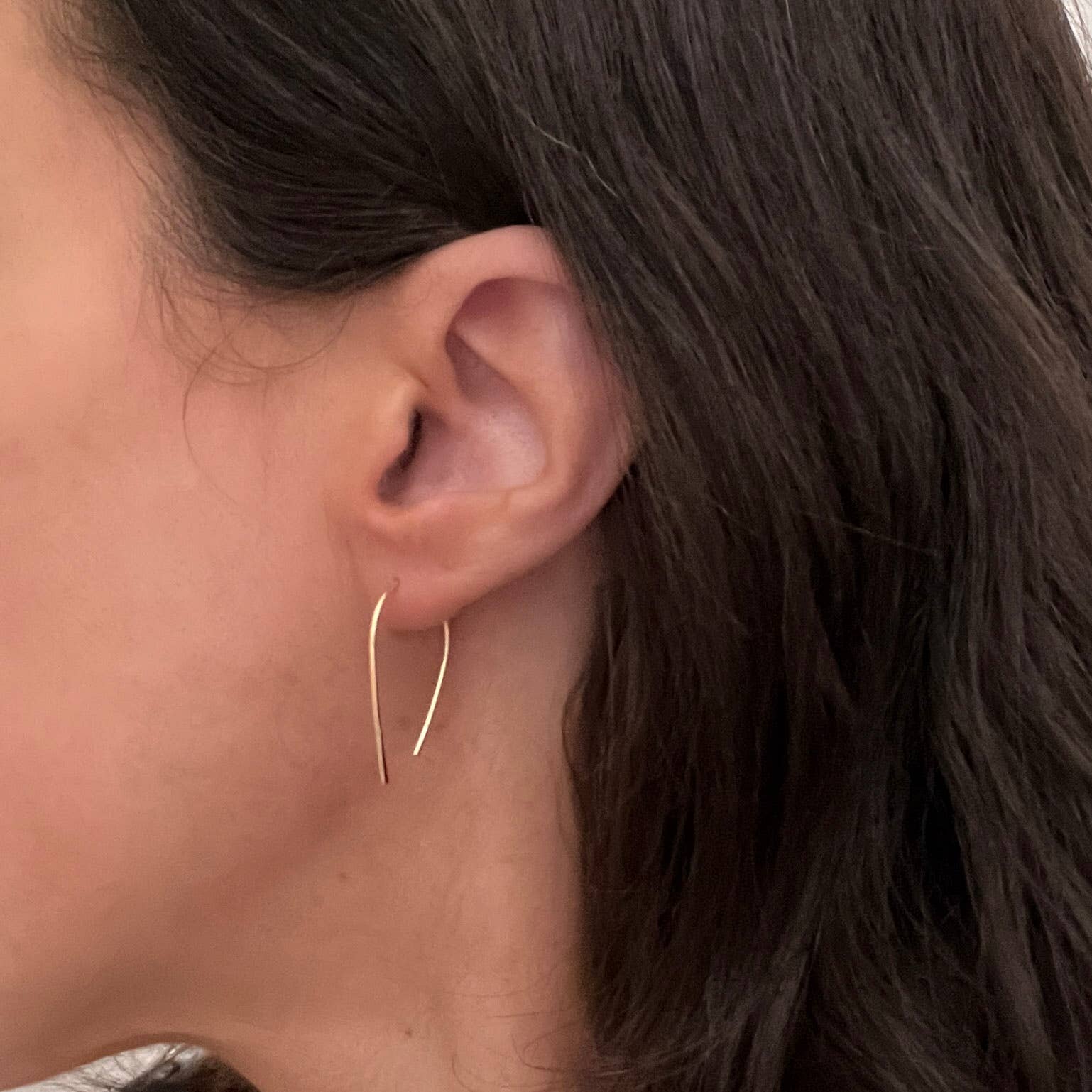 Modern Open Arc Hoop Earrings