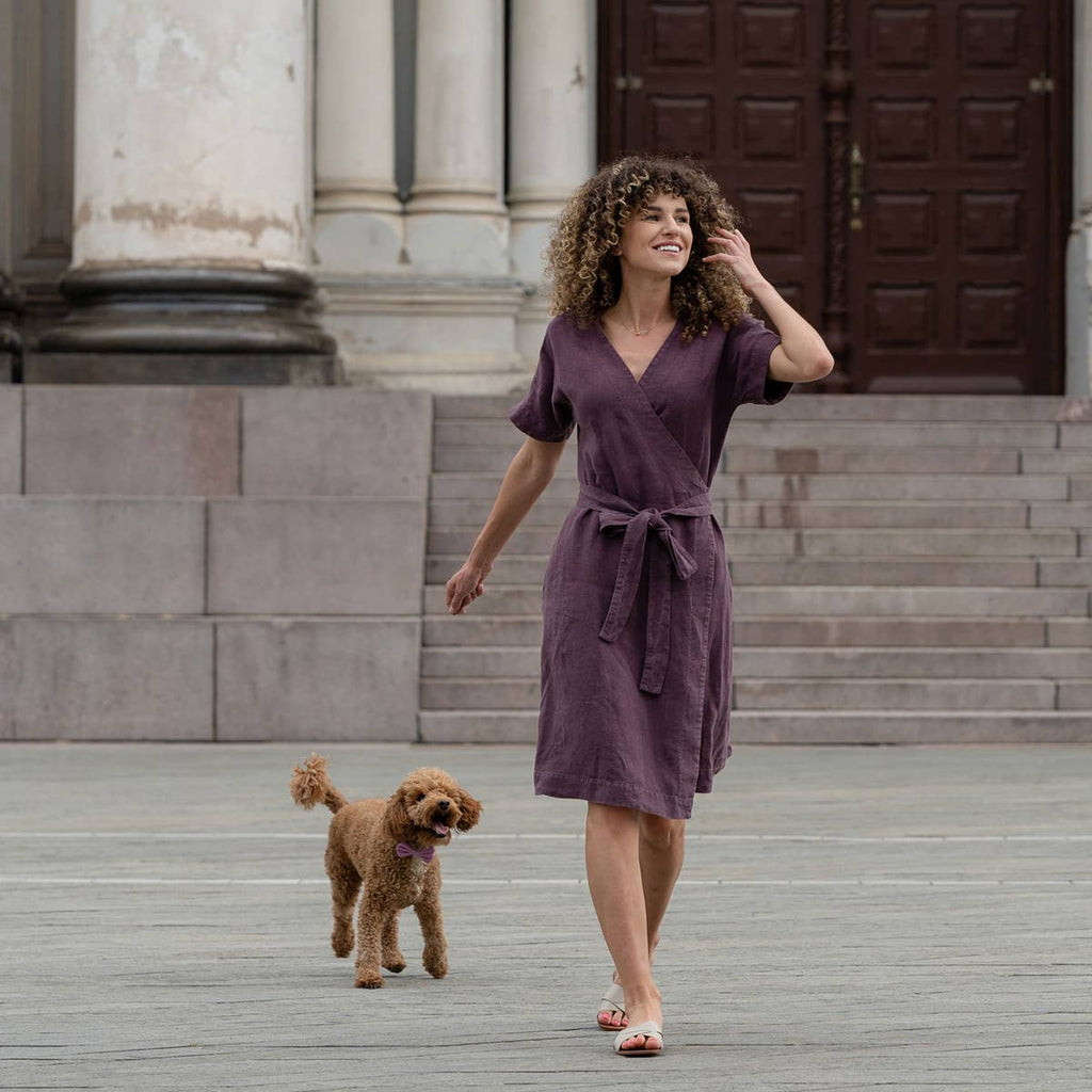 Linen Wrap Dress Eliana Elegant Dress