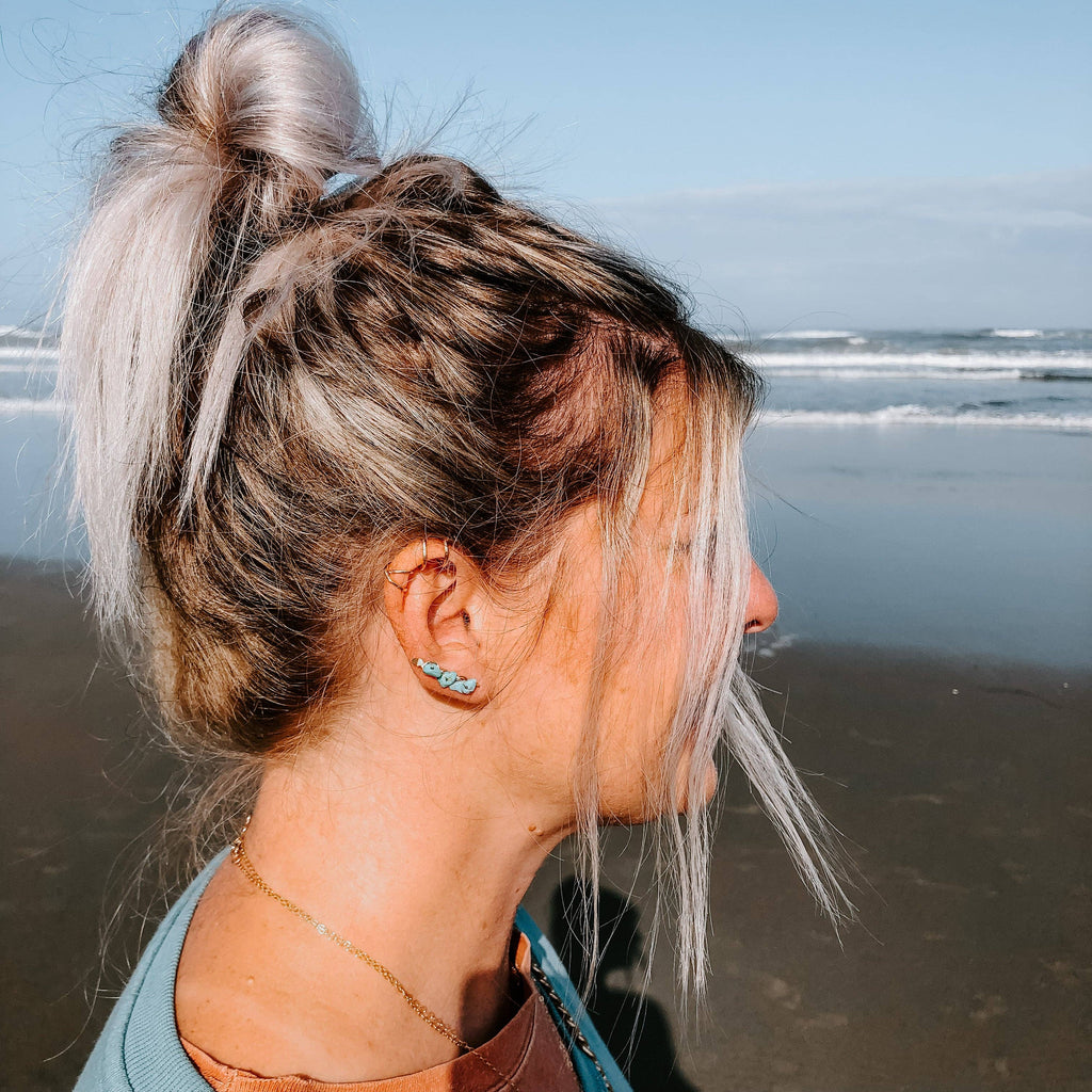 Kingman Turquoise Ear Climbers