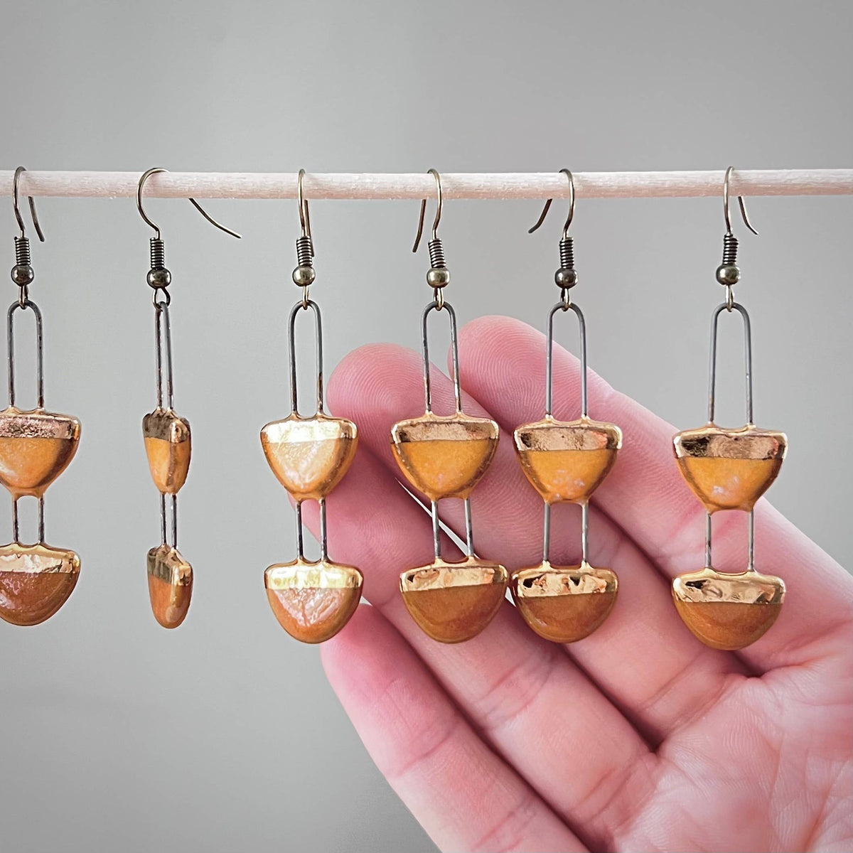 Yellow and Orange Two Toned Earring