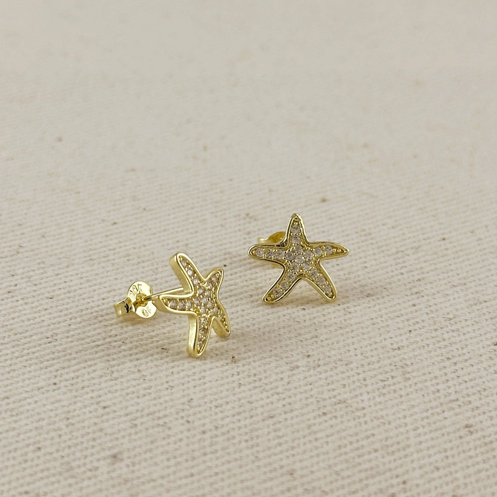 CZ Sea Star Stud Earrings