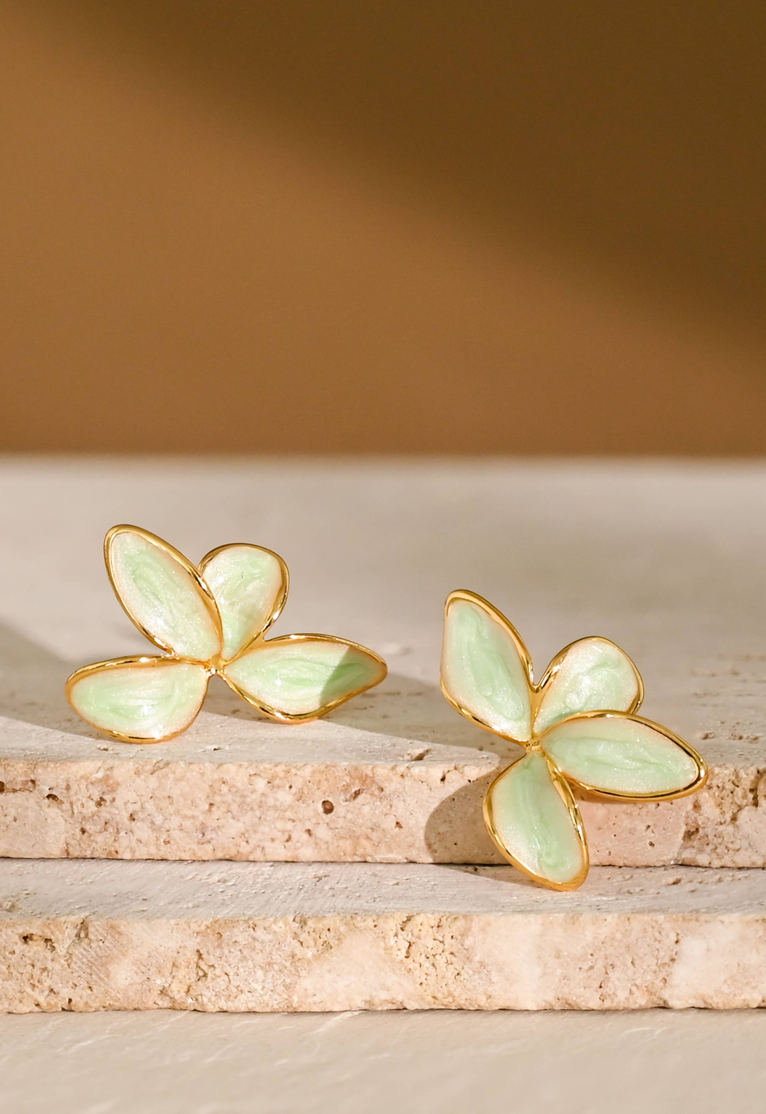 Poised Petal Earrings in Mint