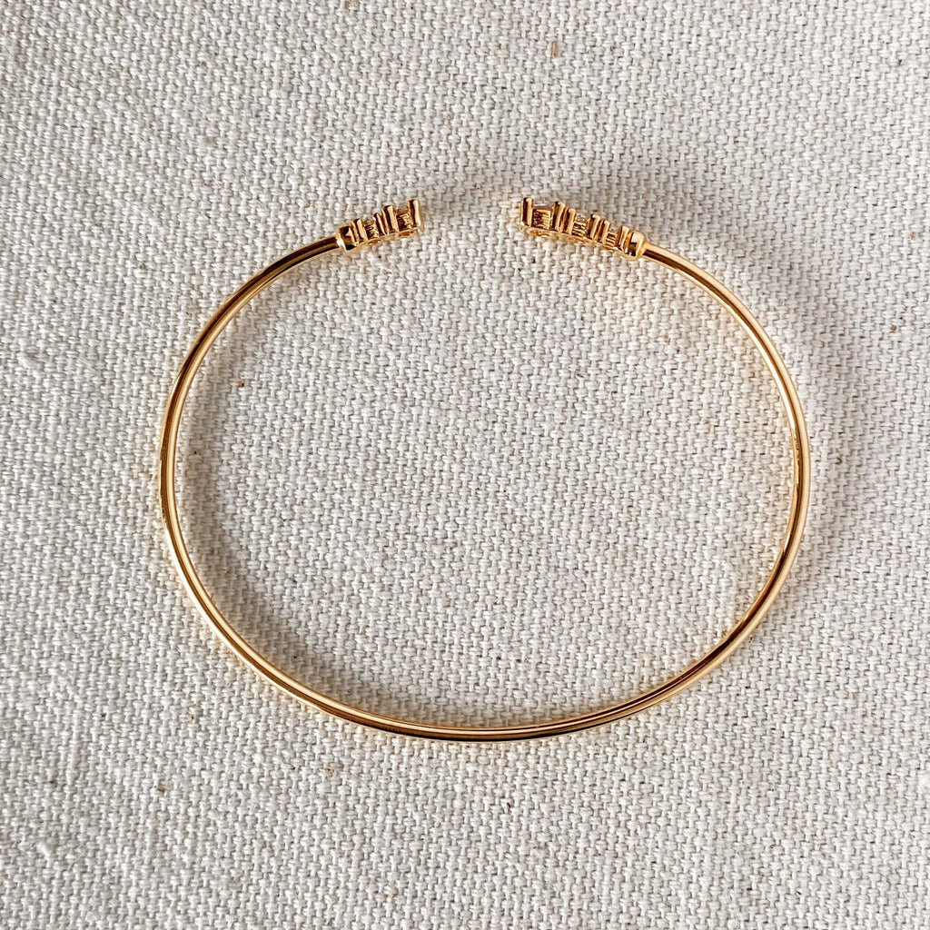 Dainty Cuff Bracelet with Cubic Zirconia Stones