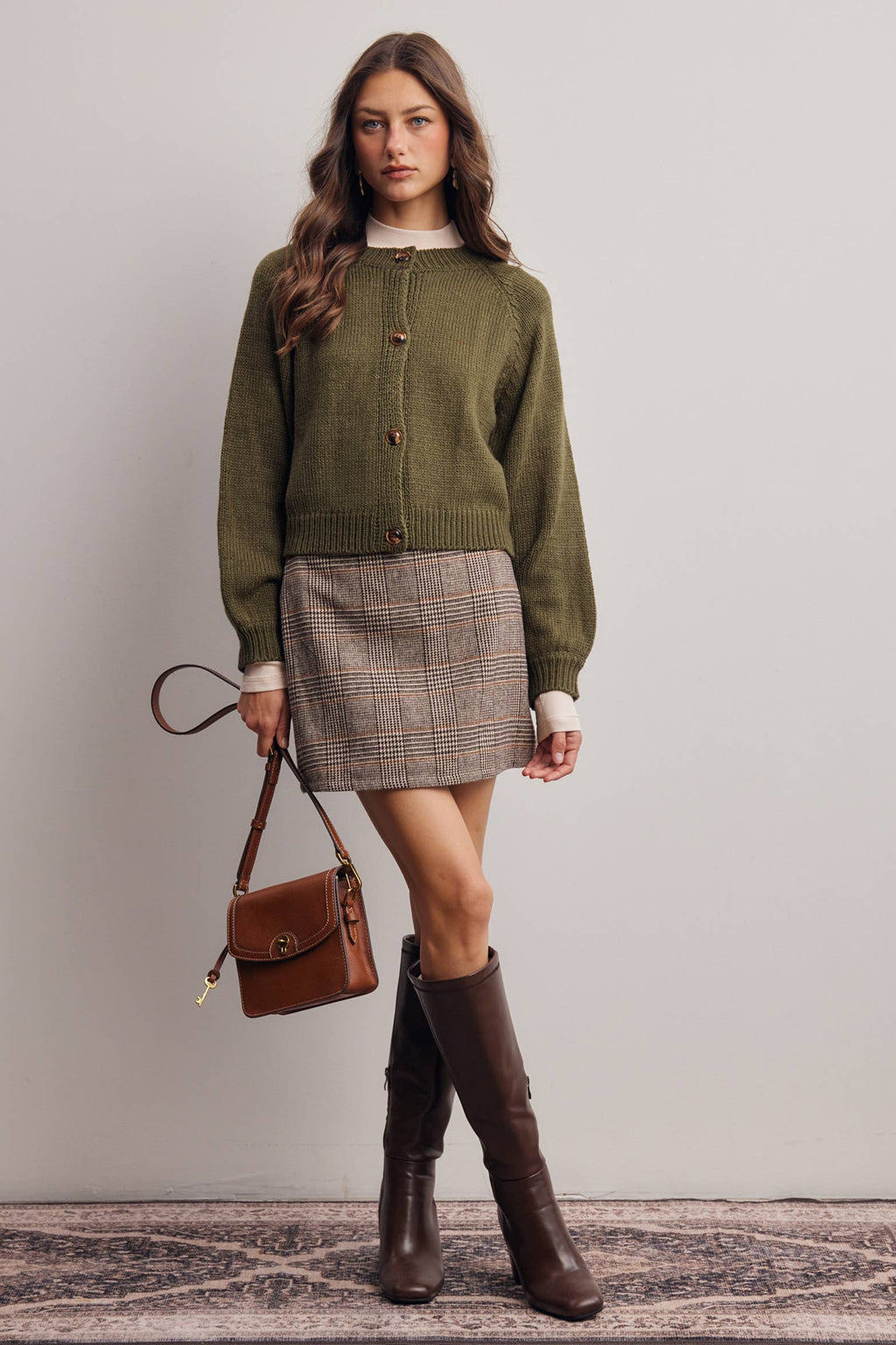 Classic Knit Button Front Cardigan