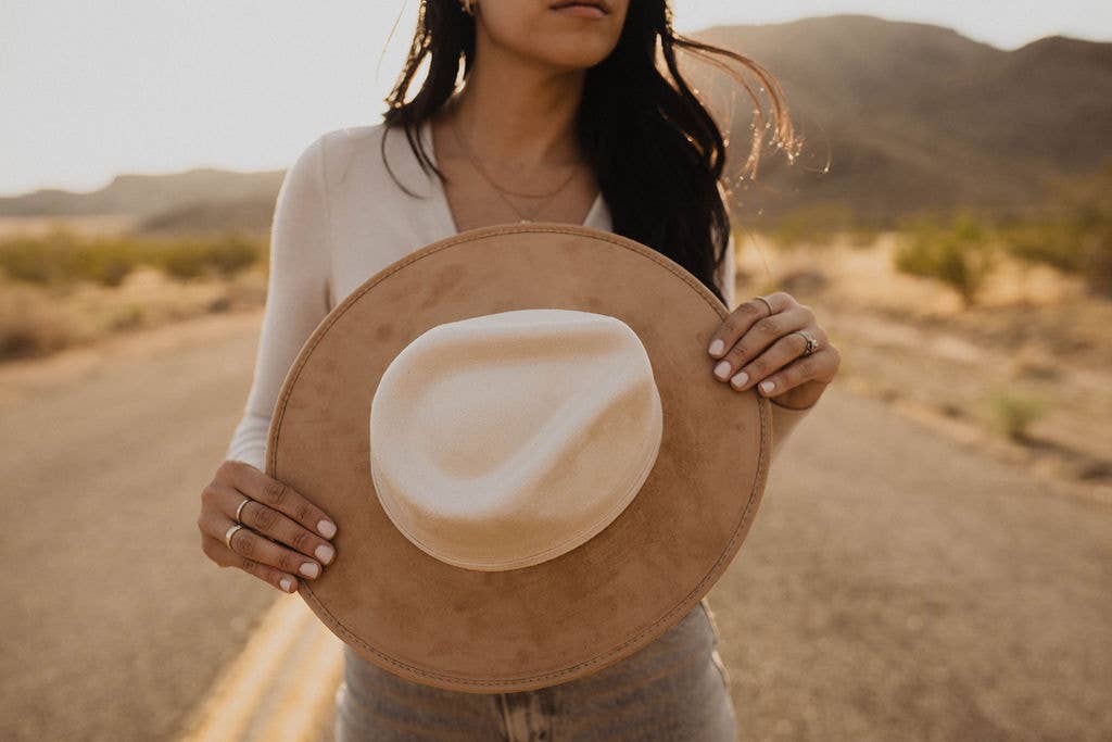 Vegan Suede Bi-Color Rancher Hats