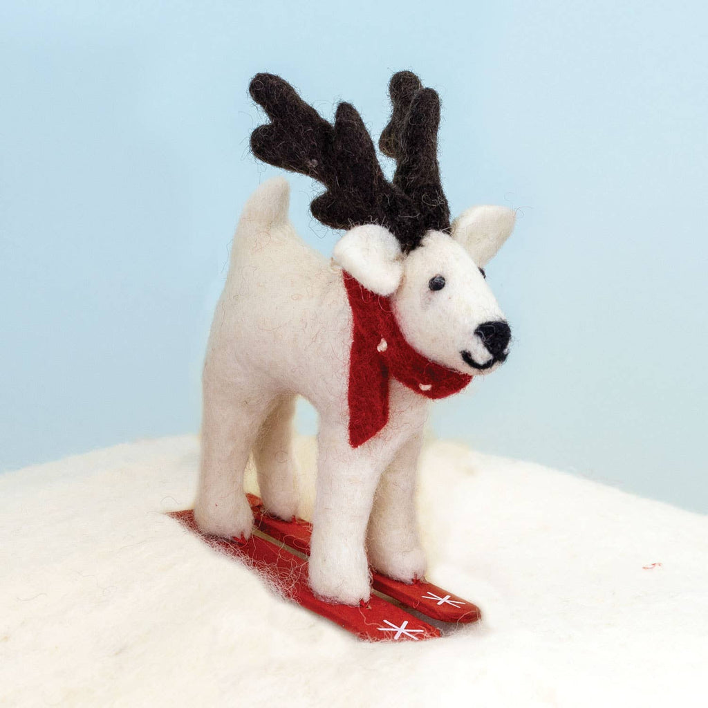 Skiing Caribou Ornament
