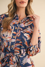 Button Down Tiered Midi Dress