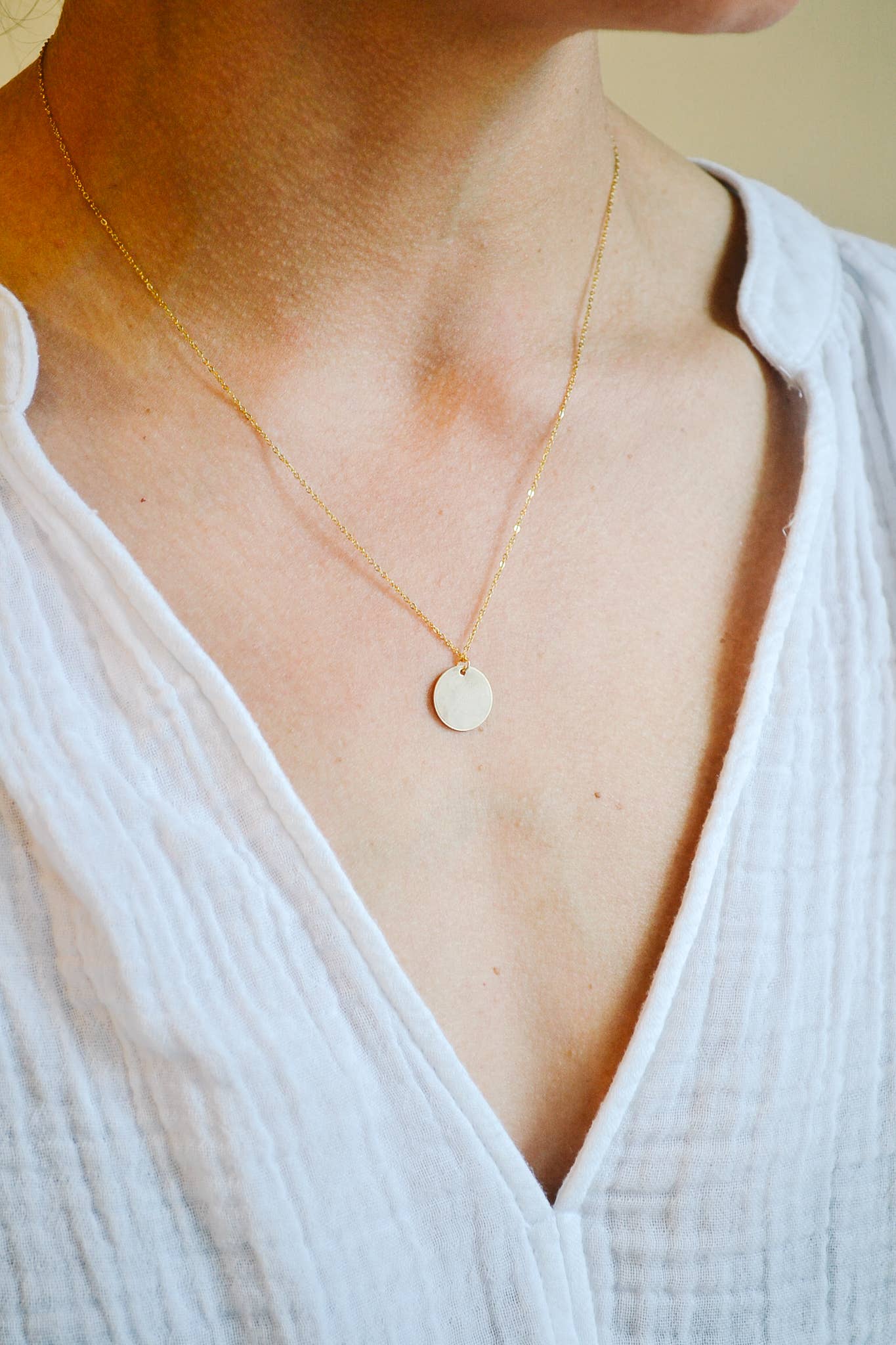 Gold Fill Disc Necklace