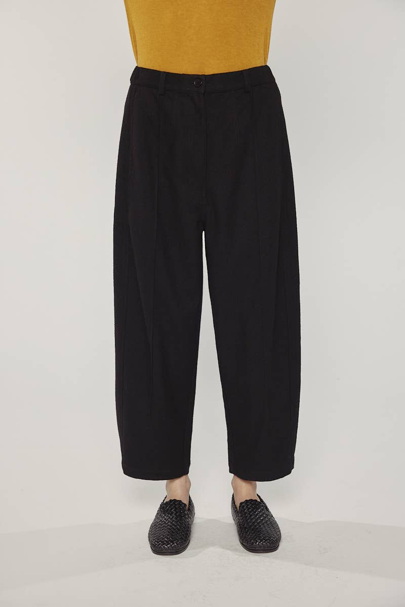 Wool blend pintuck pants