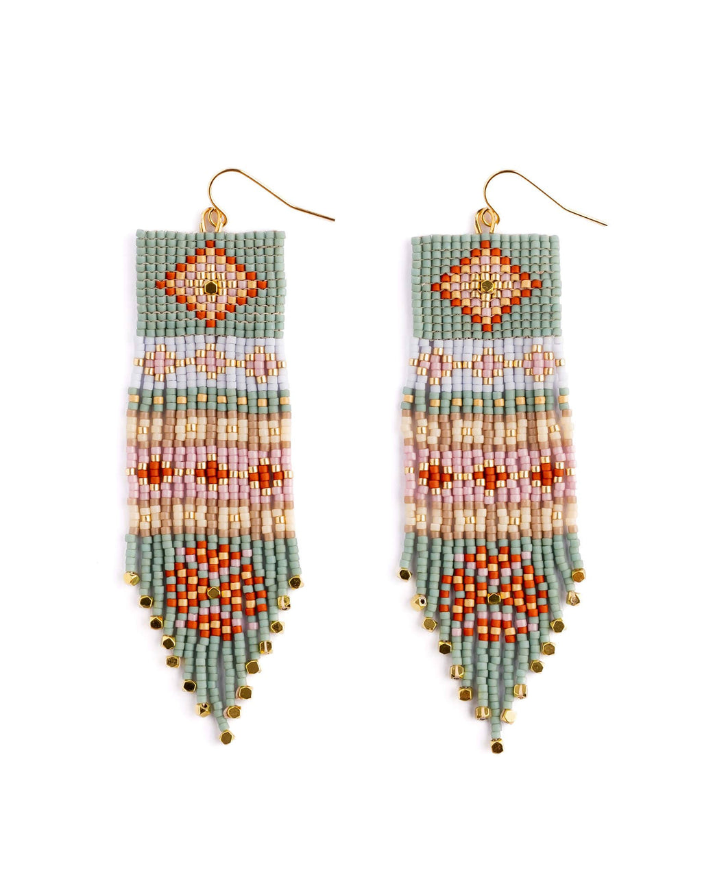 Beaded Handwoven Shisha Earring (Aqua)
