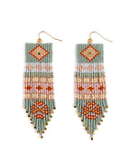 Beaded Handwoven Shisha Earring (Aqua)