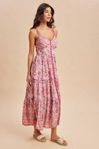 BORDER PRINT MAXI DRESS