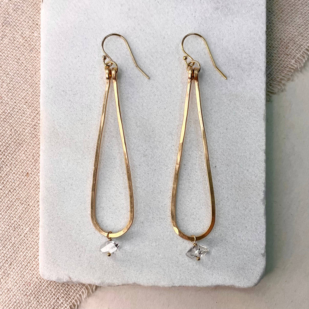 Hammered Teardrop Drop Earrings