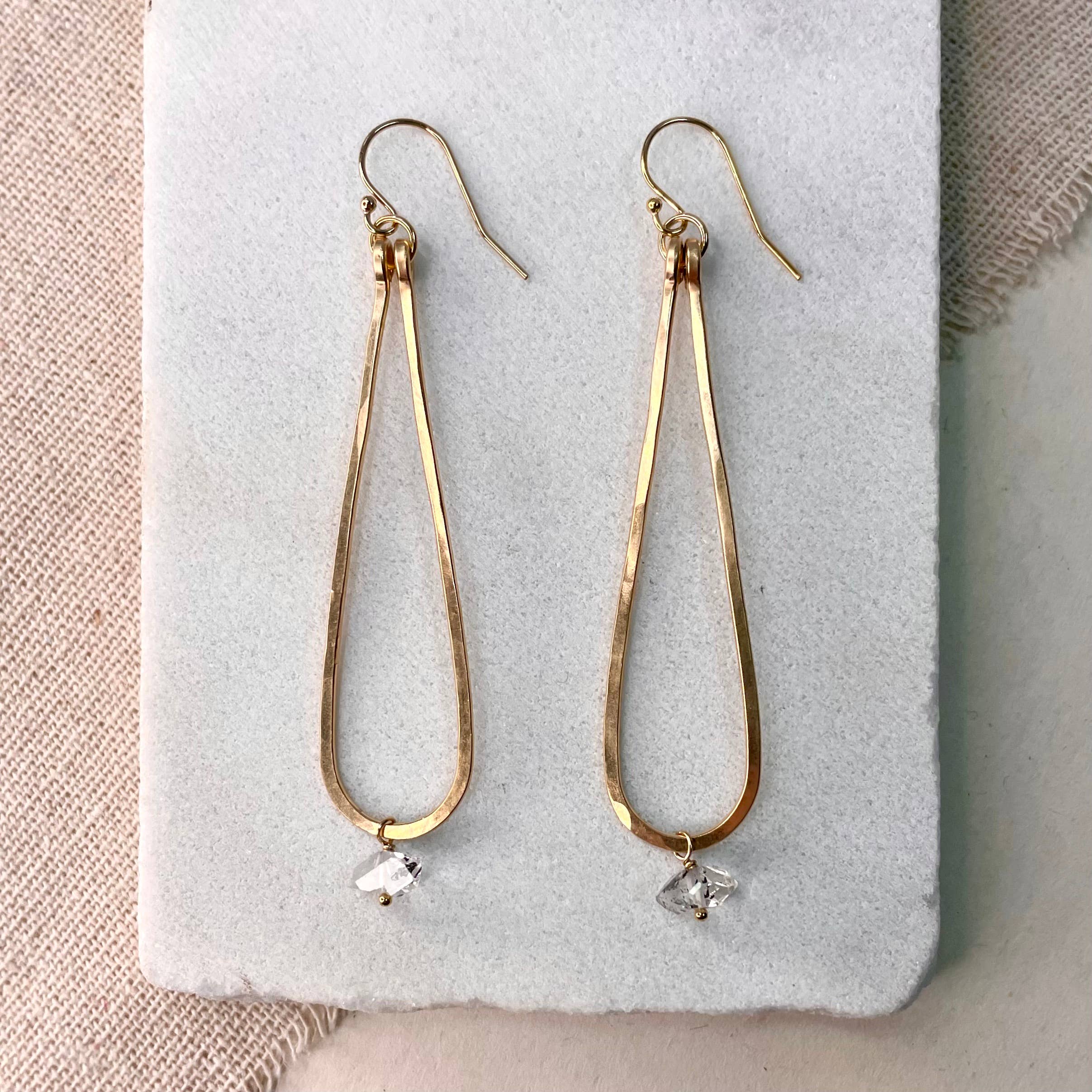 Hammered Teardrop Drop Earrings
