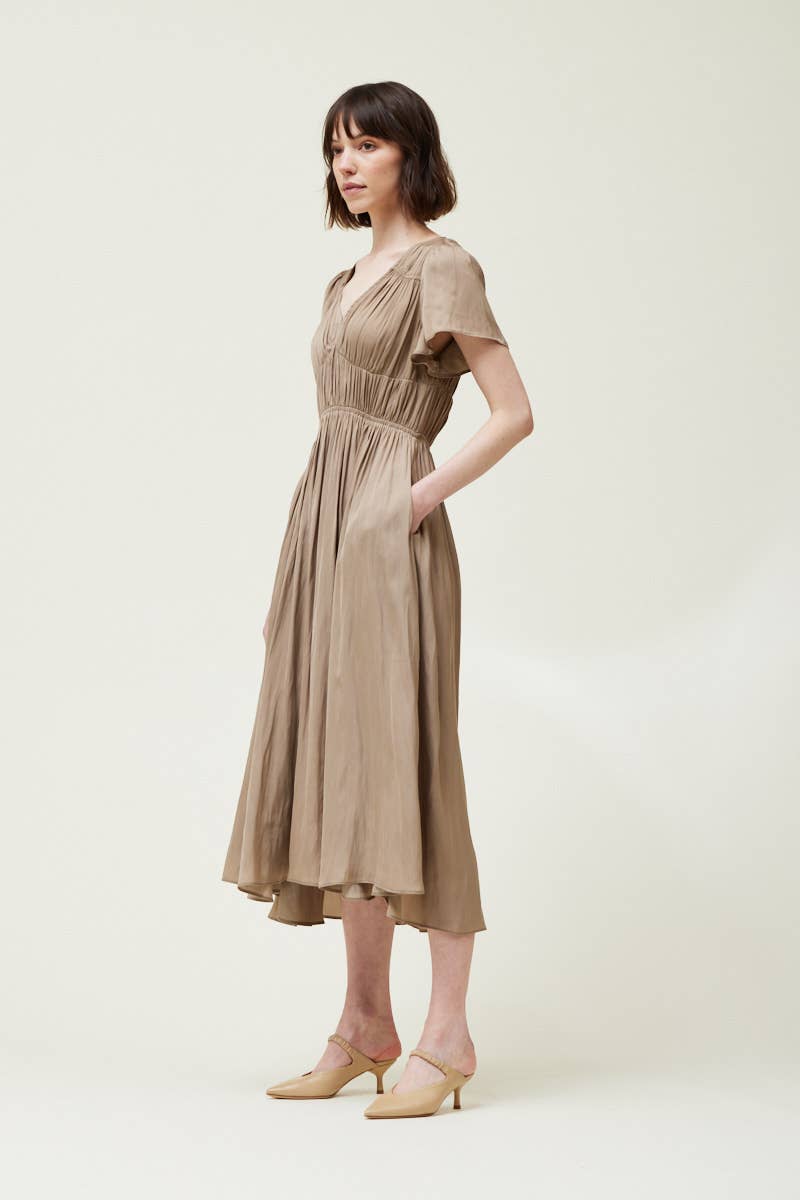 SATIN MIDI DRESS
