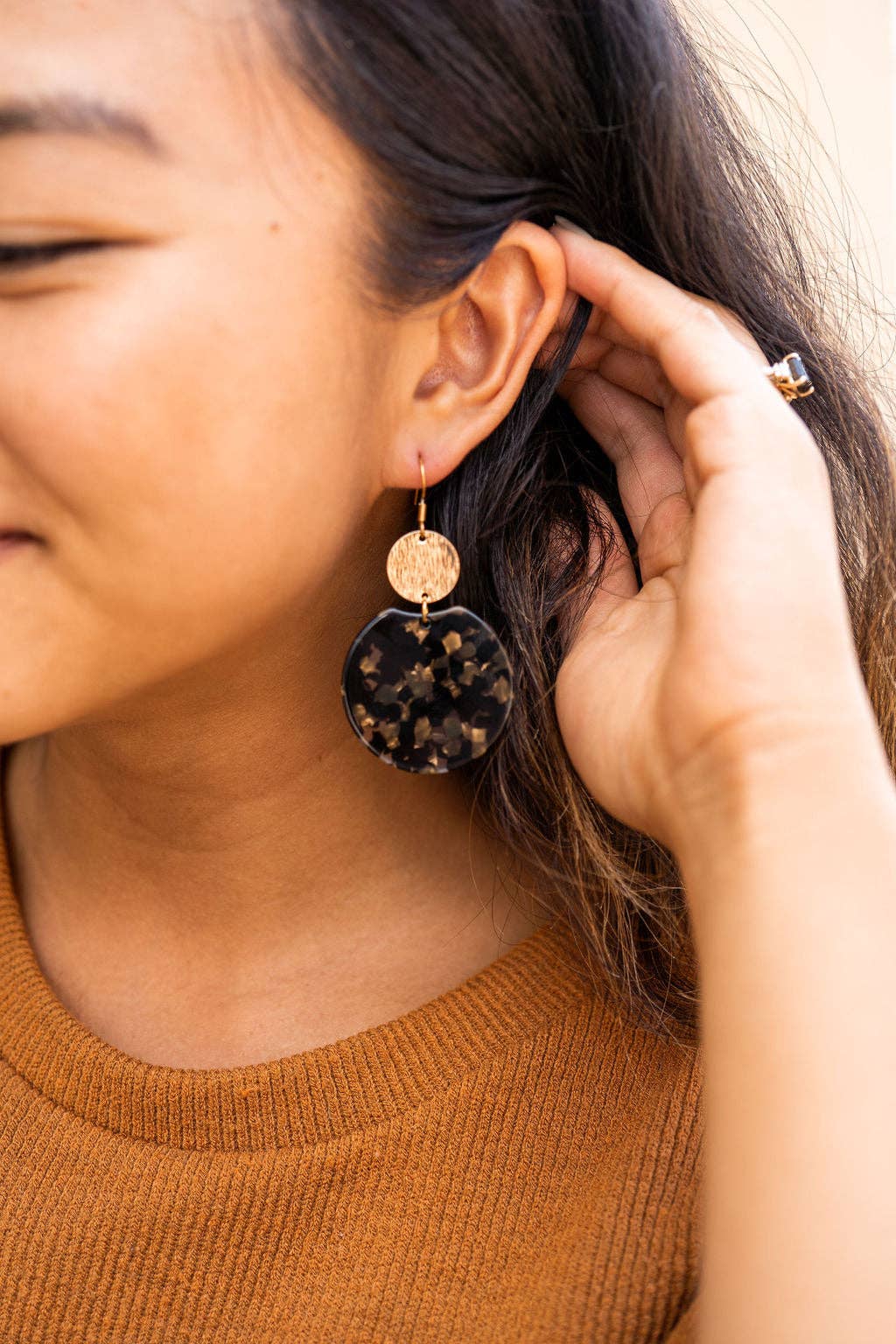 Zoey Earrings - Black & Bronze // Jewelry, Fall