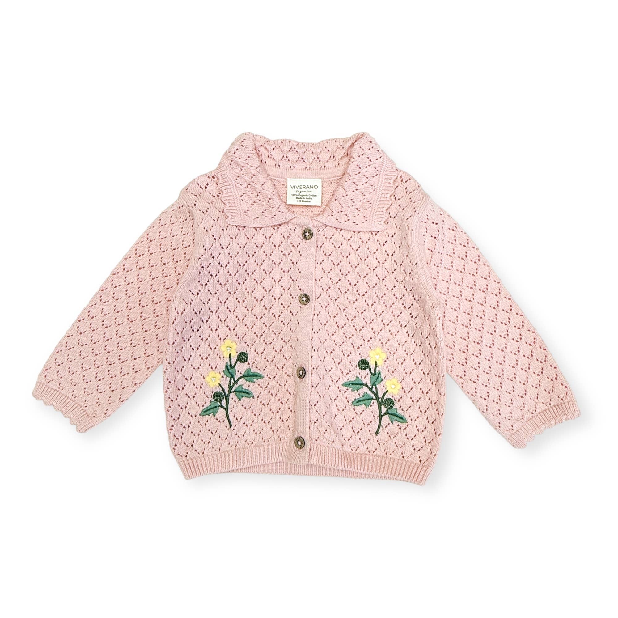 Lily Floral Baby Sweater Knit Cardigan