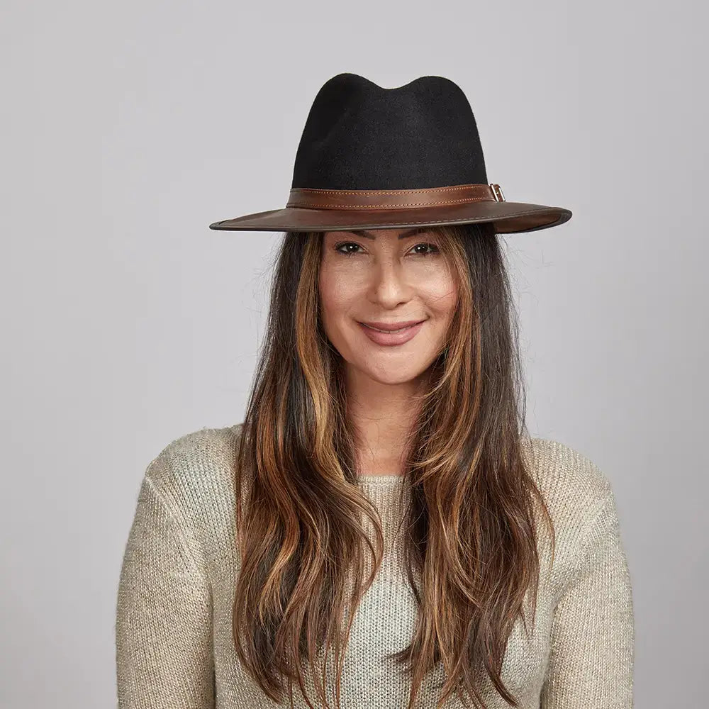 Wool Felt Leather Outdoor Fedora Style - Summit