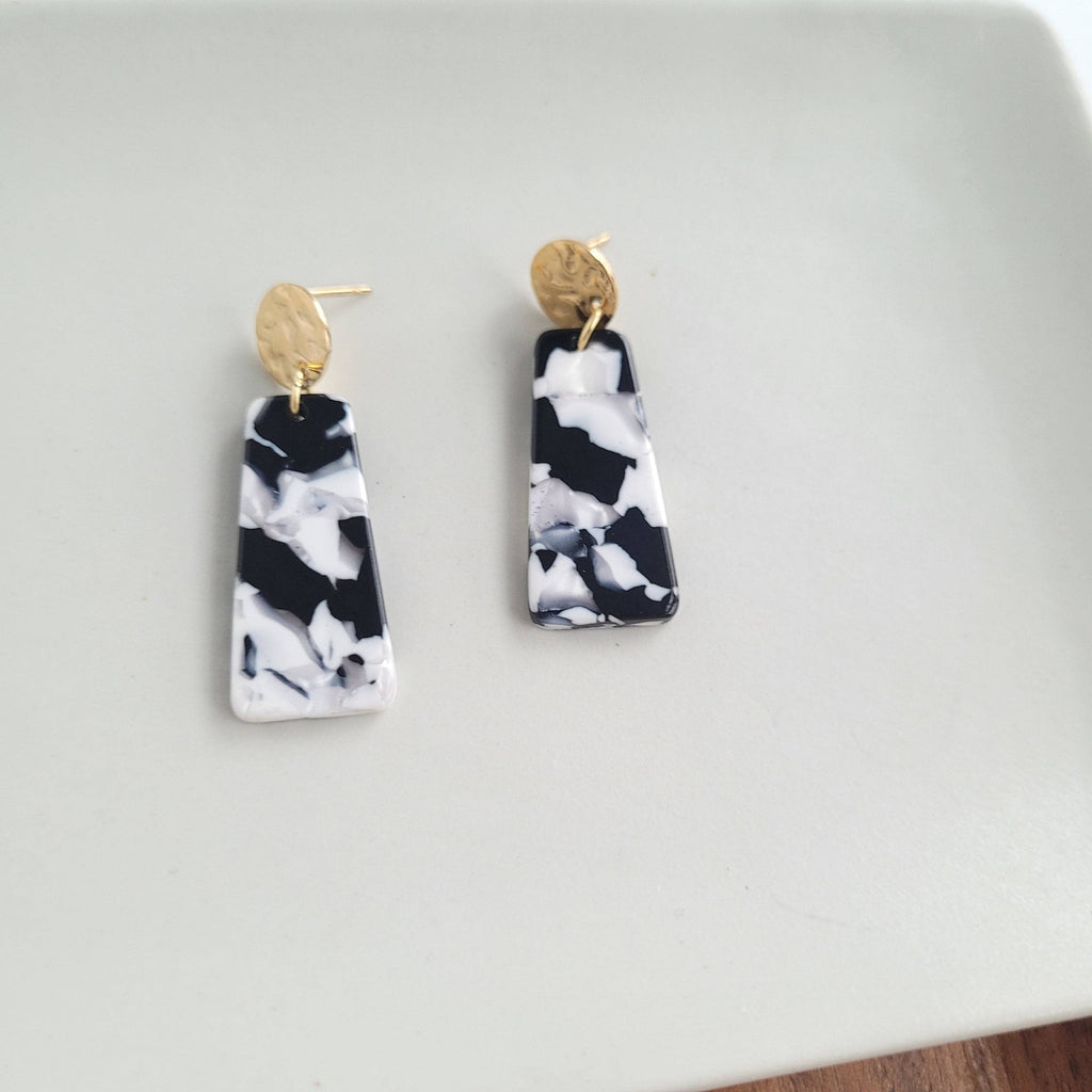 Mia Mini Earrings - Black & White // Jewelry, Earrings, Fall