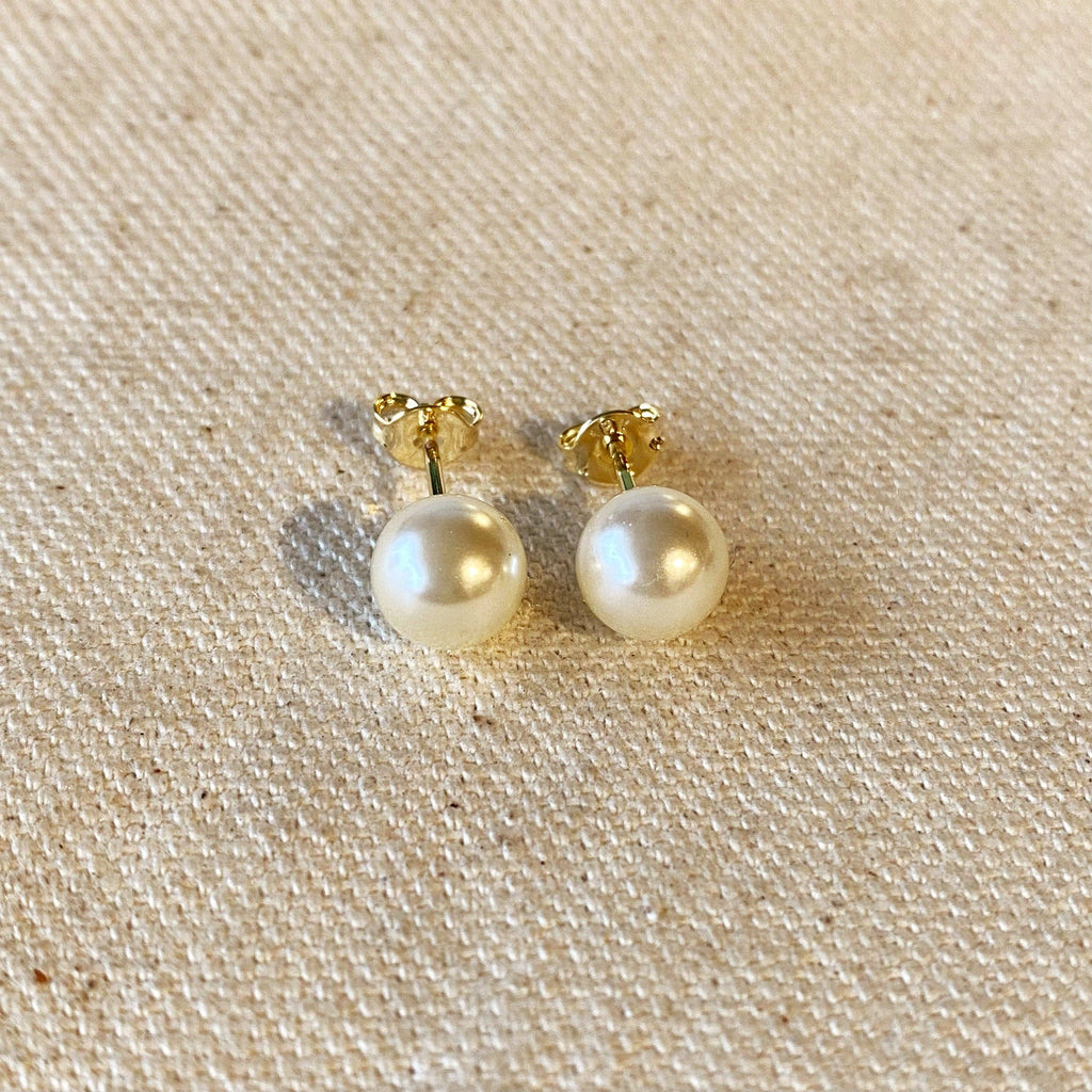 8mm Classic Pearl Stud Earrings