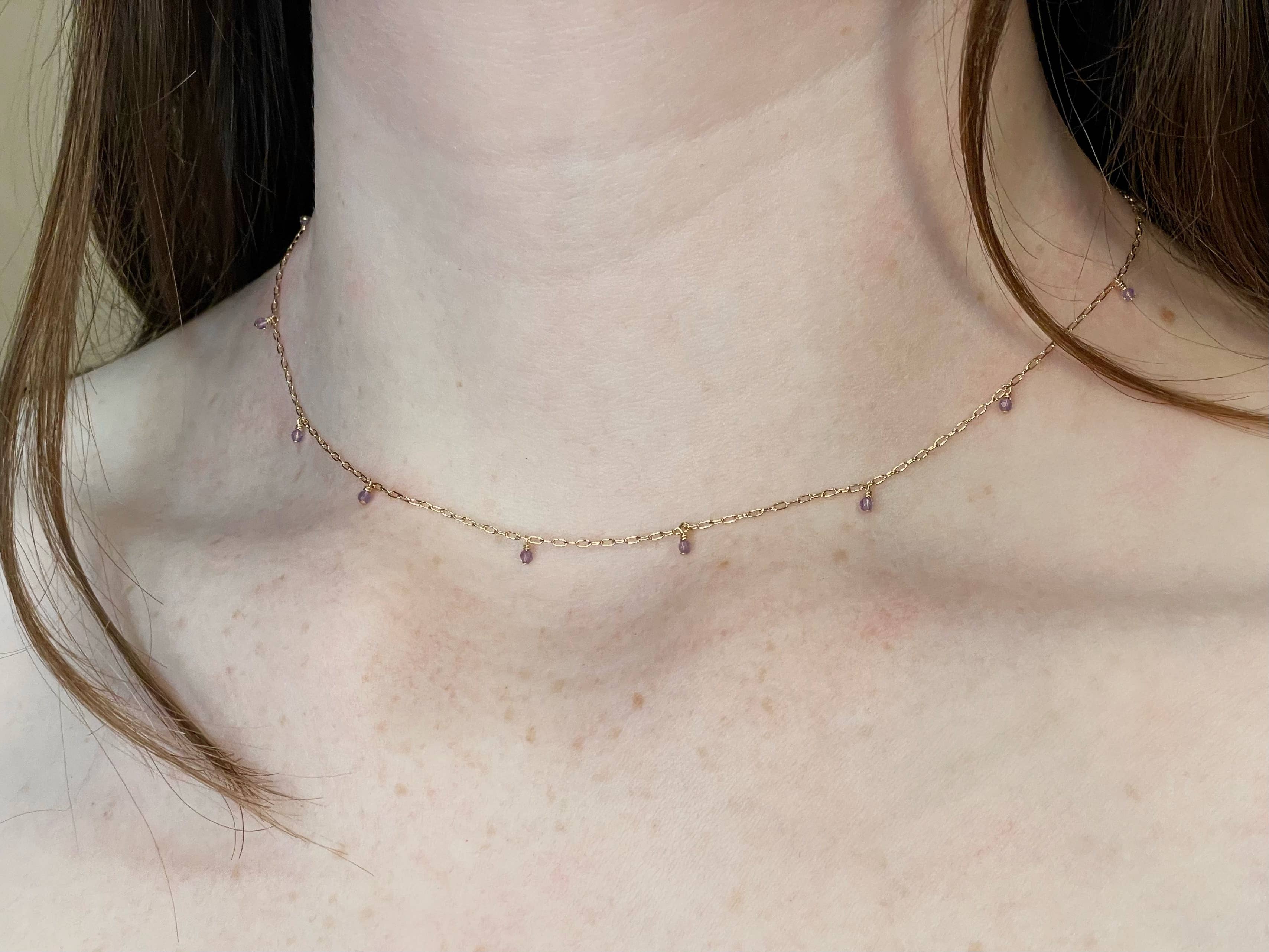 Stone Bead Choker Necklace