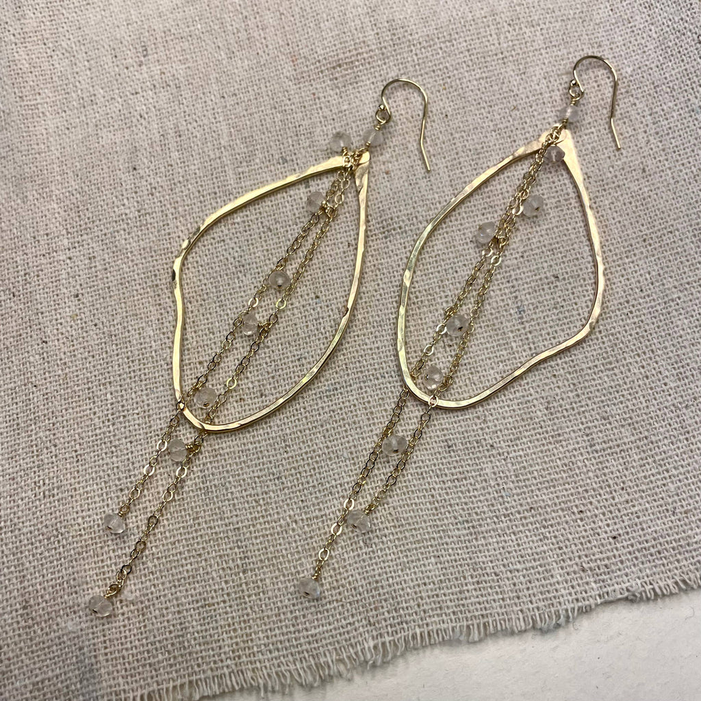 Organic Bead and Chain Earrings