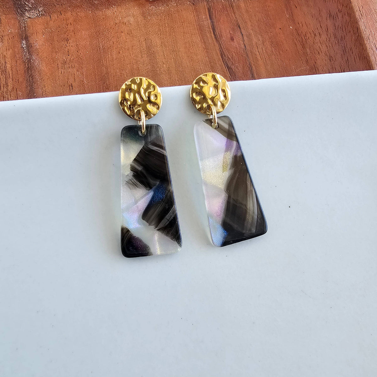 Mia Mini Earrings- Midnight Opal