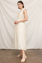 Lace Trimmed Midi Dress