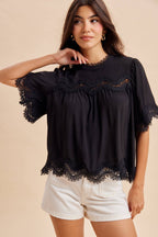 LACE TRIM TOP