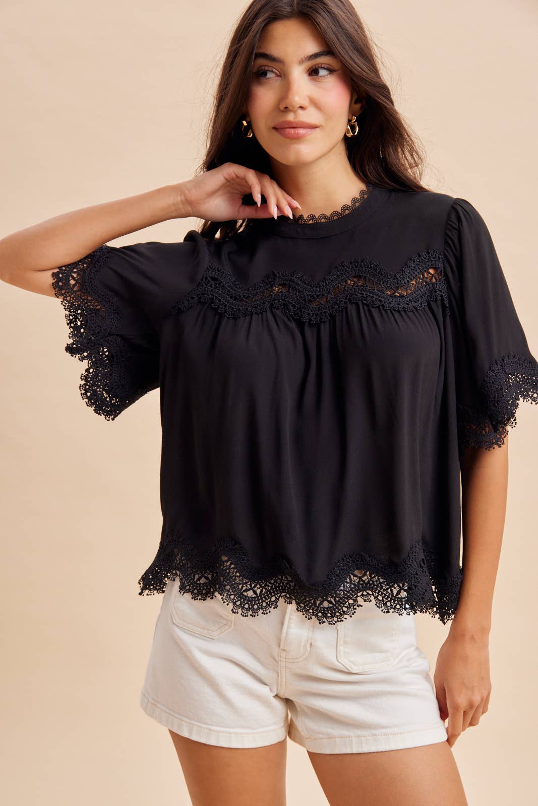 LACE TRIM TOP